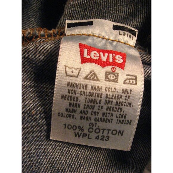 LEVIS 501 CUTOFF JEANS SHORTS Womans 34 MEASURED Blue Denim Daisy Duke Athletic - Picture 7 of 12